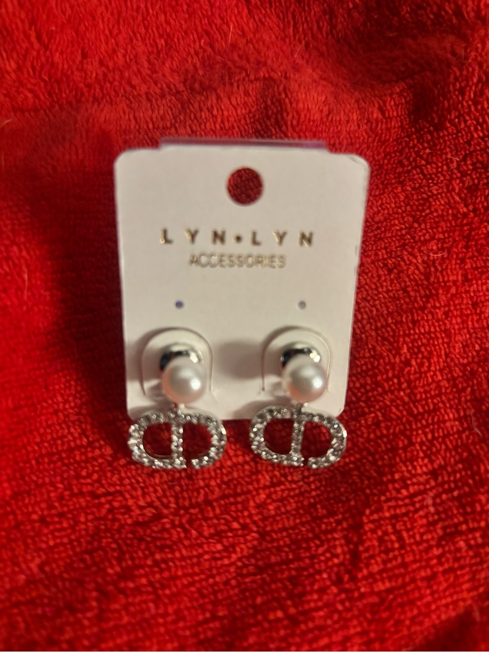 Silver Pearl and Crystal Drop Earrings - White